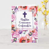 Carte RCIA Baptême Communion et Confirmation Coquelicots (Fleur jaune)