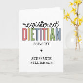 Carte RD multicolore de diététiste enregistré sur mesure (Fleur jaune)