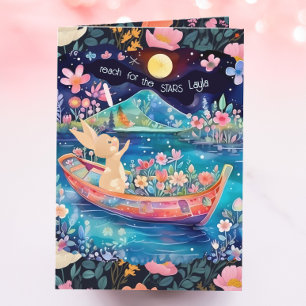 Carte Reach for the Stars Aquarelle Floral Graduation