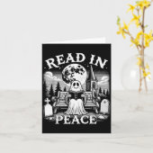Carte Read In Peace Ghost Reading Books Funny Halloween (Fleur jaune)