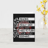 Carte Reading Japanese Is Easy Turn Head Sideways Funny  (Fleur jaune)
