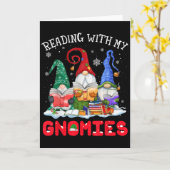 Carte Reading With My Gnomies Christmas Funny Gnomes Rea (Fleur jaune)