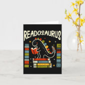 Carte Readosaurus Dinosaure Drôle livre Lecture (Fleur jaune)