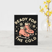 Carte Ready For The Cold Funny Cute Ice Skates  (Fleur jaune)