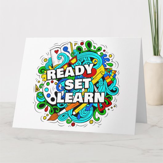 Carte Ready Set Learn - Teacher & Student Back to School (Devant)