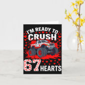 Carte Ready To Crush 67 Hearts Monster Truck Valentines  (Fleur jaune)