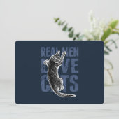 Carte Real Men Love Chats sur acier bleu (Debout devant)