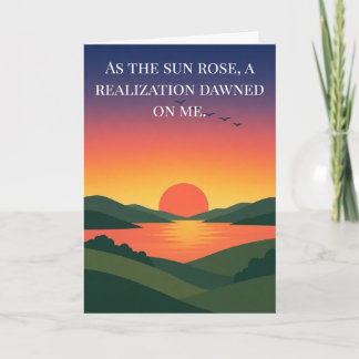 Carte Réalisation au lever du soleil pour un anniversair
