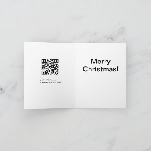 Carte Réalité augmentée Noël T-rex Dinosaur (Intérieur)