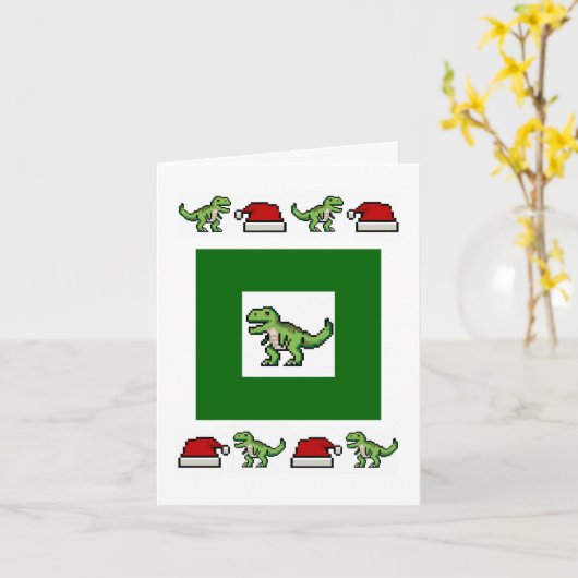 Carte Réalité augmentée Noël T-rex Dinosaur (Fleur jaune)