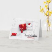 Carte Realtor New Home Congratulations in Modern Red (Fleur jaune)