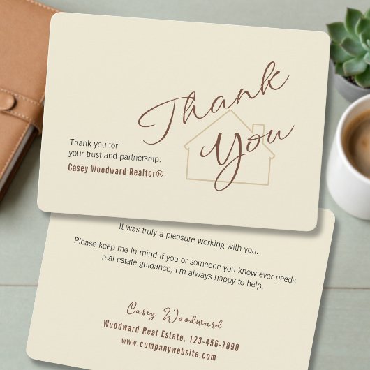 Carte Realtor to Client | Minimalist Script Thank You 