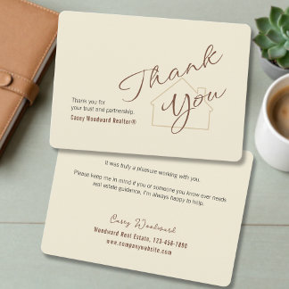 Carte Realtor to Client | Minimalist Script Thank You 