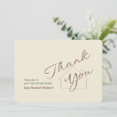 Carte Realtor to Client | Minimalist Script Thank You  (Debout devant)