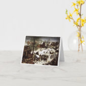 Carte Recensement à Bethlehem (Brueger) - Joyeuses fêtes (Fleur jaune)