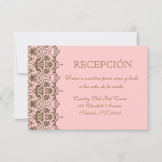 Carte Recepción de Boda tarjeta en espanol