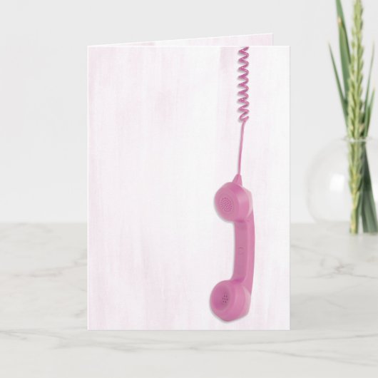 Carte récepteur téléphonique rose Dangereux (Devant)