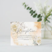 Carte Réception Chic Goldenrod Floral Aquarelle (Debout devant)