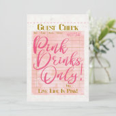 Carte Réception de chèques clients Boissons roses Preppy (Debout devant)