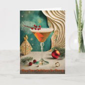 Carte Réception de Cocktail de Noël de milieu de siècle  (Devant)