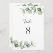 Carte Réception de l'Eucalyptus Mariage Folift Numéro de (Devant / Derrière)