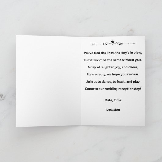 Carte Réception de mariage (Intérieur)