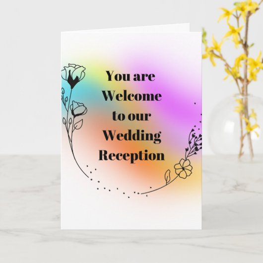 Carte Réception de mariage (Fleur jaune)