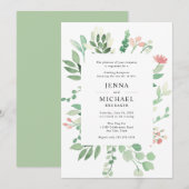 Carte Réception de mariage florale florale et floue uniq (Devant / Derrière)