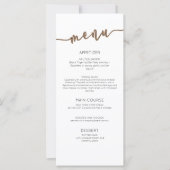 CARTE RÉCEPTION DE MARIAGE|MENU| DÎNER PARTIE (Devant)