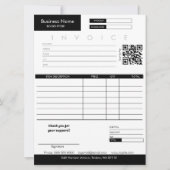 Carte Réception de vente de facture minimale Petite entr (Devant)