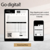 Carte Réception de vente de facture minimale Petite entr