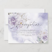 Carte Réception en aquarelle florale de BOHO Very Peri (Devant)