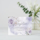 Carte Réception en aquarelle florale de BOHO Very Peri (Debout devant)