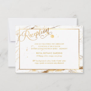 Carte Réception en marbre PixDezines Faux Gold Veins
