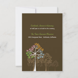 Carte Réception Mariage Forêt Four Seasons Trees