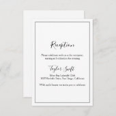 Carte Réception Mariage Minimaliste (Devant / Derrière)