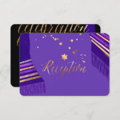 Carte Réception PixDezines/Violet/Or/Rose Gold/Tallit (Devant / Derrière)