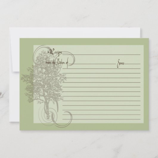 Carte Recette avec mémoire familiale verte (Devant)