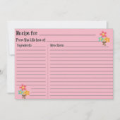 Carte Recette blanche rose (Devant)