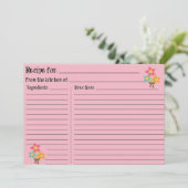 Carte Recette blanche rose (Debout devant)