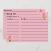 Carte Recette blanche rose (Devant / Derrière)