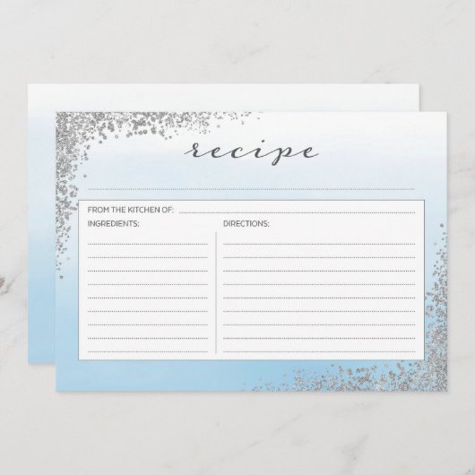 Carte Recette bleue et argent (Devant / Derrière)