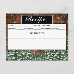 Carte Recette bois et pin de neige noir