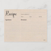 Carte Recette Bunnies Christmas (Dos)