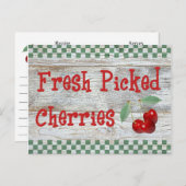 Carte Recette Cerises fraîches cuites (Devant / Derrière)