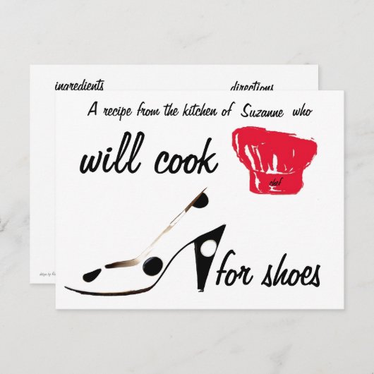 Carte Recette Chaussures (Devant / Derrière)