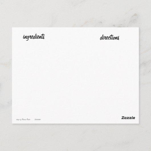 Carte Recette Chaussures (Dos)