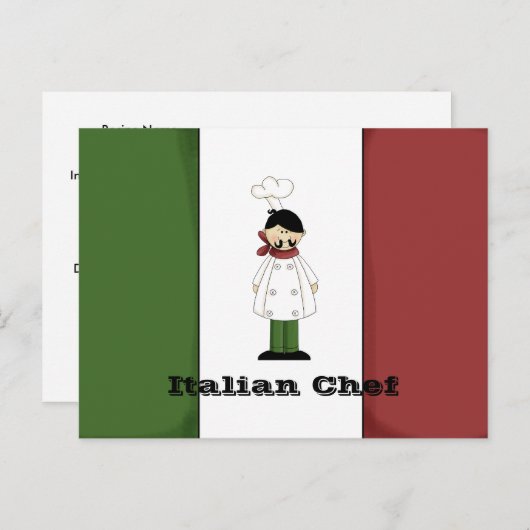 Carte Recette Chef Italien #5 (Devant / Derrière)