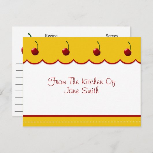 Carte Recette Cherry Lover (Devant / Derrière)