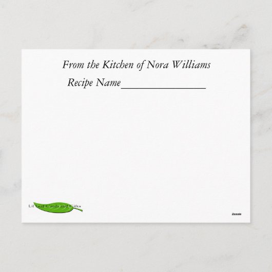 Carte Recette Cookie de Noël (Dos)